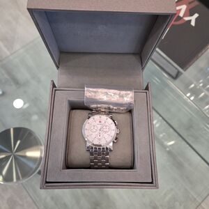 Michele Sport Sail, Silver finish, White Dial Chronograph Watch